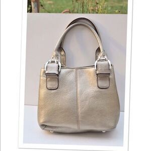 Tignanello leather bucket tote bag